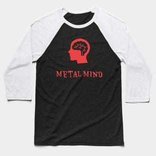 Metal Mind Brain Design Baseball T-Shirt